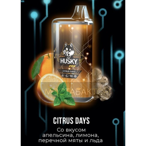 Электронная сигарета Husky Cyber Citrus Days(Хаски Кибер Апельсин Лимон Перечная Мята Лёд)